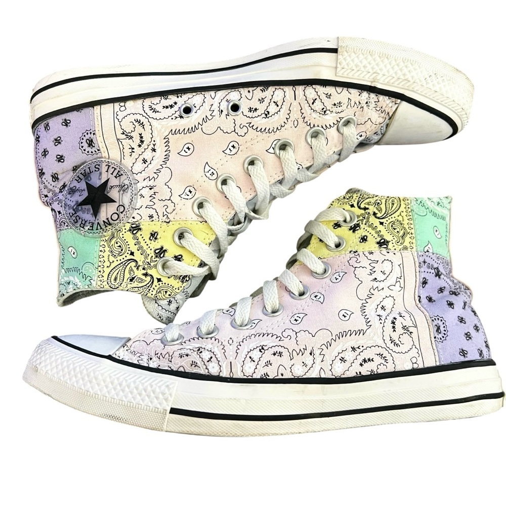 Converse Chuck Taylor All Star High-Top Pastel Bandana Sneaker Womens Paisley - Picture 5 of 13